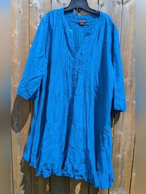 City Chic Plus Size 18 Vibrant Blue 100% Cotton Dress